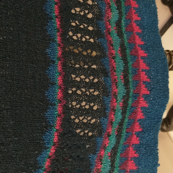 Vintage Knit Skirt Set Dress Semi Sheer Open Cobweb Weave 70s Acrylic by Alberoy - Picture 6 of 12